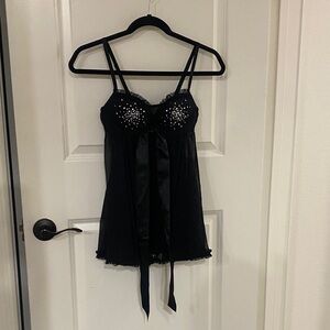 🌼 Victoria's Secret Black Babydoll Dress Sexy Lingerie size 34B
